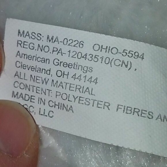 2 American Greetings White Easter Bunny Rabbit Plush Lot Green Bow Stuffed Toy - Picture 6 of 6